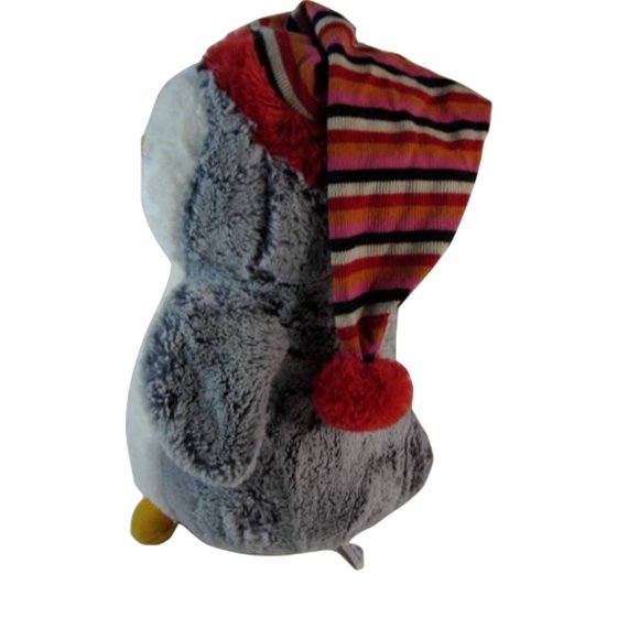 SeaWorld Soft Cuddly Gray Penguin Plush with Red Stocking Hat 12" tall - Picture 5 of 7